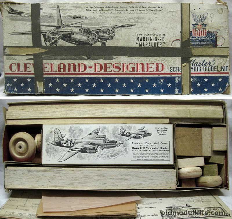 Cleveland 1/16 Martin B-26 Marauder 'Master Kit' Balsa Flying Model Airplane Kit, SF-135 plastic model kit